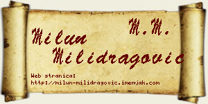 Milun Milidragović vizit kartica